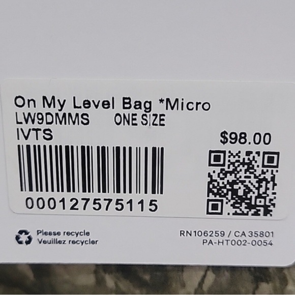 New NWT Lululemon On My Level Bag Ice Dye *Micro green tie-dye mini tote cross - Picture 9 of 9